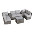 Living Source International 9-Piece Sectional Set plus Plush Cushions in Gray