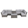 Living Source International 9-Piece Sectional Set plus Ultra-soft Cushion - Gray