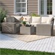 Living Source Intl 9-Piece Wicker / Rattan Sectional Set with Cushion in Brown