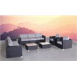 Living Source International 10-Piece Rattan Sofa Set with Cushions in Black