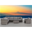 Living Source International 9-Piece Wicker / Rattan Sectional Set in Gray
