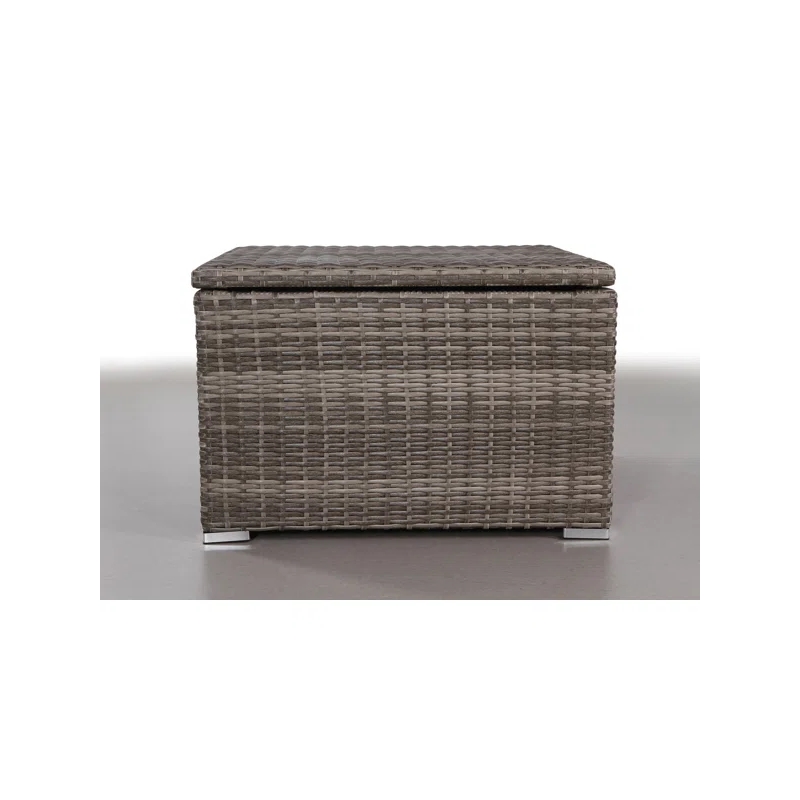 Living Source 9-Piece Wicker / Rattan Sectional Set w/Cup Holder Table in Gray