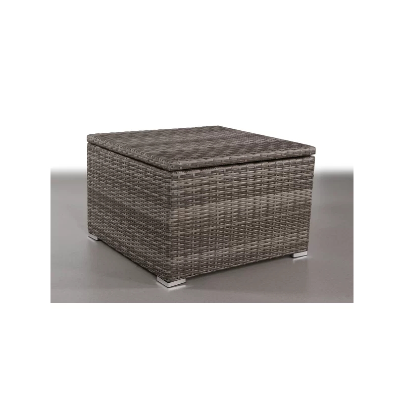 Living Source 9-Piece Wicker / Rattan Sectional Set w/Cup Holder Table in Gray