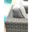 Living Source 9-Piece Wicker / Rattan Sectional Set w/Cup Holder Table in Gray