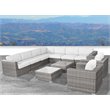 Living Source International 11-Piece Sectional Set with Cushion in Canvas/Gray