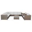 Living Source International 11-Piece Sectional Set with Cushion in Canvas/Gray