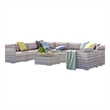 Living Source International 11-Piece Wicker / Rattan Sectional Set in Gray