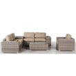 Living Source International 9-Piece Sectional Set with Cup Holder Table in Beige