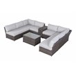 Living Source International 10-Piece Rattan Sectional Set plus Cushions in Brown