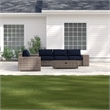 Living Source International 10-Piece Wicker Sectional Set plus Cushions in Beige