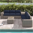 Living Source International 10-Piece Wicker Sectional Set plus Cushions in Beige