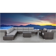 Living Source International 12-Piece Wicker / Rattan Sectional Set in Brown/Gray