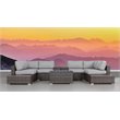 Living Source International 11-Piece Rattan Sectional Set with Cushion in Gray