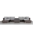 Living Source International 11-Piece Rattan Sectional Set with Cushion in Gray