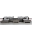 Living Source International 11-Piece Wicker / Rattan Sectional Set in Gray