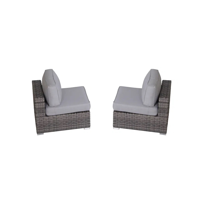 Living Source International 11-Piece Wicker / Rattan Sectional Set in Gray