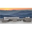 Living Source International 12-Piece Rattan Sectional Set with Cushions in Gray