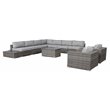 Living Source International 12-Piece Rattan Sectional Set with Cushions in Gray