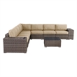 Living Source International 10-Piece Wicker / Rattan Outdoor Sofa Set in Beige