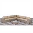 Living Source International 10-Piece Wicker / Rattan Outdoor Sofa Set in Beige
