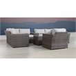 Living Source International 11-Piece Sectional Set w/Cushion in Brown/Gray