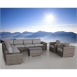 Living Source International 12-Piece Wicker / Rattan Sectional Set in Gray