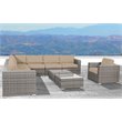Living Source International 10-Piece Wicker Sectional Set with Cushions in Beige