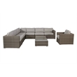 Living Source International 10-Piece Sectional Set with Cushions in Gray