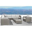 Living Source International 10-Piece Sectional Set with Cushions in Gray