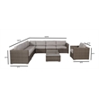 Living Source International 10-Piece Sectional Set with Cushions in Gray