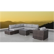 Living Source International 9-Piece Sectional Set plus Cushions in Espresso