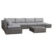 Living Source International 8-piece Rattan Sectional Set w/Cushions in Gray