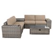 Living Source International 8-Piece Wicker Sectional Set in Espresso and Beige