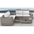 Living Source International 8-Piece Wicker / Rattan Sectional Set in Gray/Canvas