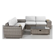 Living Source International 8-Piece Wicker / Rattan Sectional Set in Gray/Canvas
