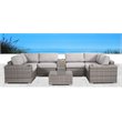 Living Source International 10-Piece Sectional Seating Set with Cushions in Gray