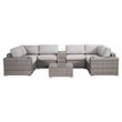 Living Source International 10-Piece Sectional Seating Set with Cushions in Gray