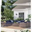 Living Source International 10-Piece Rattan Sectional Set in Gray and Beige