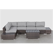 Living Source International 8-piece Wicker / Rattan Sectional Set in Espresso
