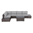 Living Source International 8-piece Wicker / Rattan Sectional Set in Espresso