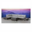 Living Source International 8-piece Wicker / Rattan Sectional Set in Espresso