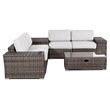 Living Source International 8-Piece Sectional Set with Cushions - Espresso