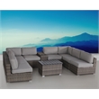 Living Source International 10-PC Wicker / Rattan Outdoor Sectional Set in Gray