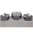 Living Source International 7-Piece Sofa Set with Cushions in Espresso/Gray