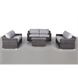 Living Source International 7-Piece Sofa Set with Cushions in Espresso/Gray