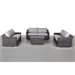 Living Source International 7-Piece Sofa Set with Cushions in Espresso/Gray