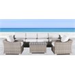 Living Source International 7-piece Wicker Sectional Set with Cushions in Gray