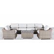 Living Source International 7-piece Wicker Sectional Set with Cushions in Gray