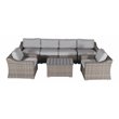 Living Source International 7-piece Wicker Sectional Set with Cushions in Gray