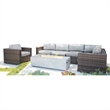 Living Source 7-Piece Wicker / Rattan Sectional Set w/ Cushion in Espresso